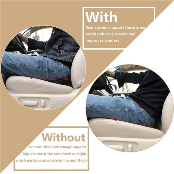 Car Seat Cushion - Memory Foam Car Seat Pad - Sciatica & Lower Back Pain Relief - Picture 3 of 7